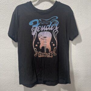 T-Shirt Fender Guitars - Gray Womens Size:‎ Large Punk Rock Folk Blues